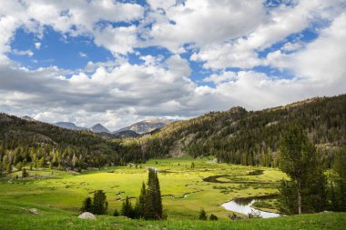 Hike in Wind River Range in Wyoming, USA. Summer season.