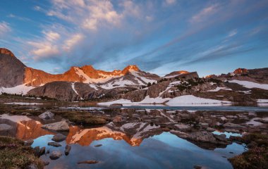 Hike in Wind River Range in Wyoming, USA. Summer season.