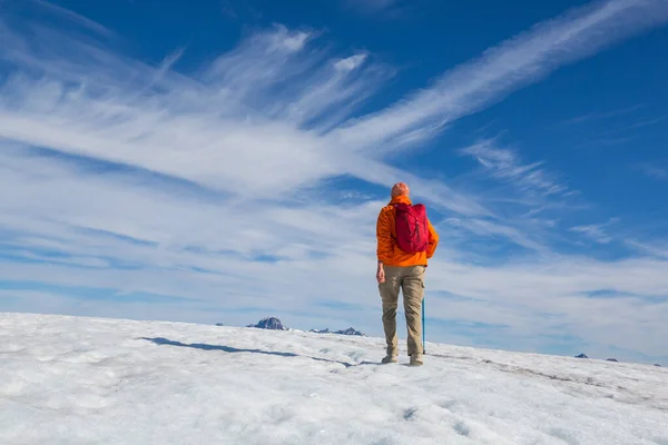 Climb Snowy Mountains Summer Season — Stock Fotó