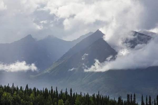 Montagnes Pittoresques Alaska Été Des Massifs Enneigés Des Glaciers Des — Photo