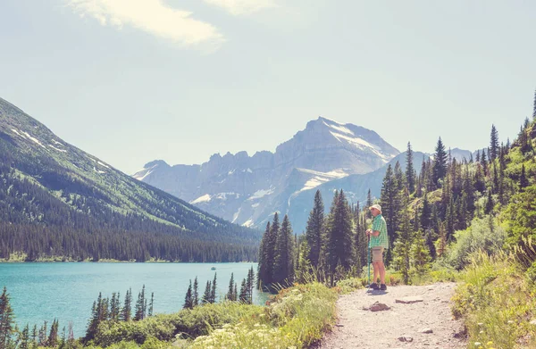 Hike Glacier National Park Montana — Stock Photo, Image