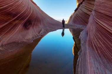 The Wave, Arizona, Vermillion Cliffs, Paria Canyon State Park, ABD. İnanılmaz doğal bir geçmiş.