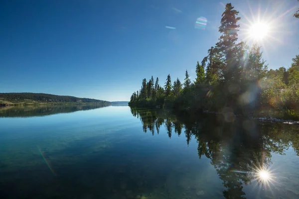 Rive Lac Pendant Saison Estivale Aube — Photo