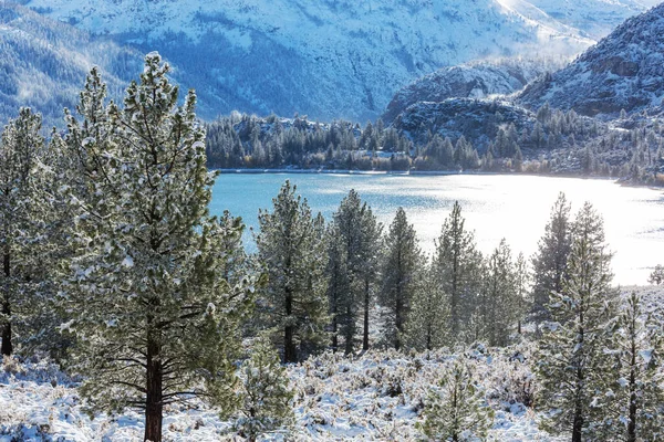 Lago Serenidade Estação Inverno Sierra Nevada Califórnia Eua — Fotografia de Stock