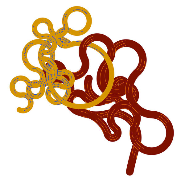 yellow and red ropes on white background, vector illustration design