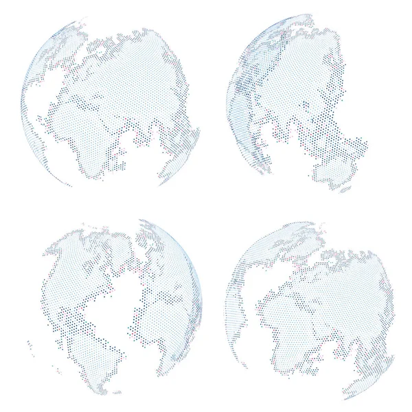 Абстрактная Сфера Карта Мира Глобальная Сеть Векторная Иллюстрация — стоковый вектор