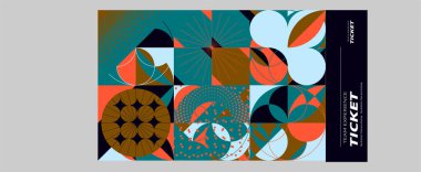 Renkli elementlerle soyut geometrik arkaplan. Cool gradient şekiller modern desenli kompozisyon. vektör illüstrasyonu