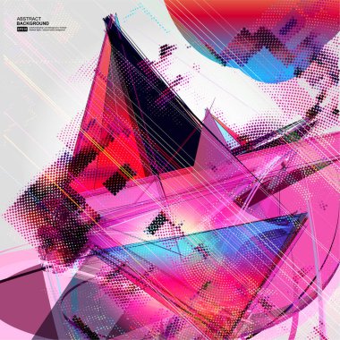 Geometrik şekiller ve üçgenlerle soyut arkaplan