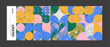 Soyut geometrik şekiller kümesi, vektör illüstrasyonu