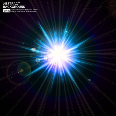 Parlayan yıldızlar ve ışık efektleriyle soyut arkaplan.