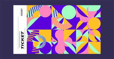 Renkli elementlerle soyut geometrik arkaplan. vektör illüstrasyonu