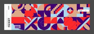 Renkli elementler ve farklı şekillerle soyut geometrik arkaplan