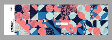 Modern geometrik kaplamalar. cool gradient şekilleri bileşimi, vektör illüstrasyonu