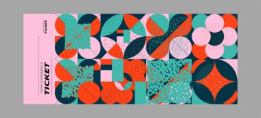 Tasarımınız için renkli ögeler içeren soyut geometrik vektör arkaplanı