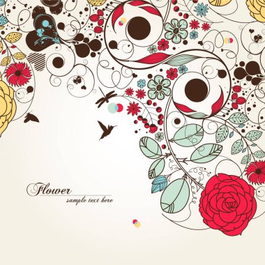 Çiçek arkaplanının vektör çizimi