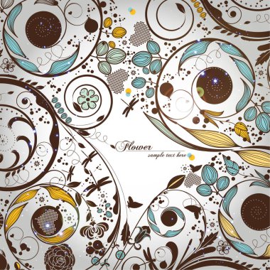 Çiçek elementleriyle soyut arkaplan