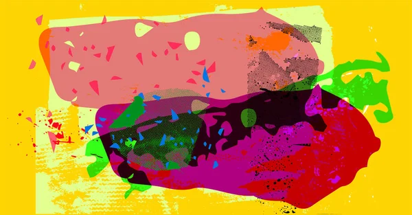 Fond Abstrait Avec Coups Pinceau Colorés Illustration Vectorielle — Image vectorielle