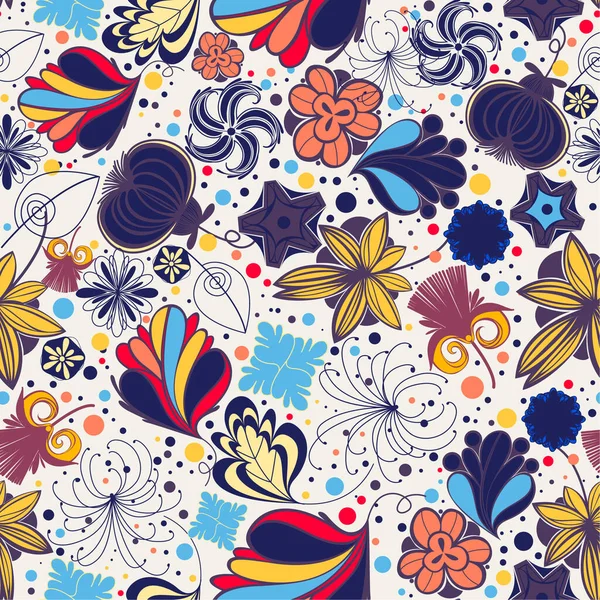 Naadloos Patroon Met Abstracte Bloemen — Stockvector