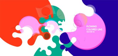 Soyut sıvı şekilleri bileşim, dinamik arkaplan. Pankartlar, broşürler, posterler, afişler için vektör çizimi,