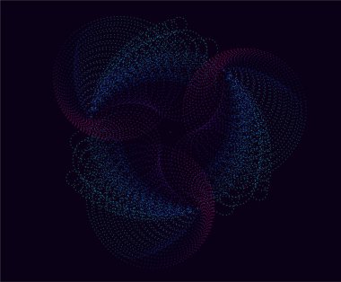 Noktalı ve daireli soyut bir arkaplan. 3d illüstrasyon