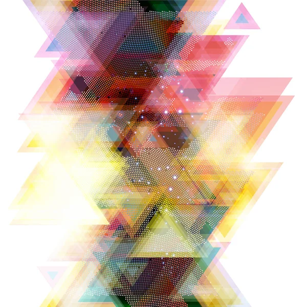 抽象的な背景にカラフルな三角形 — ストックベクタ