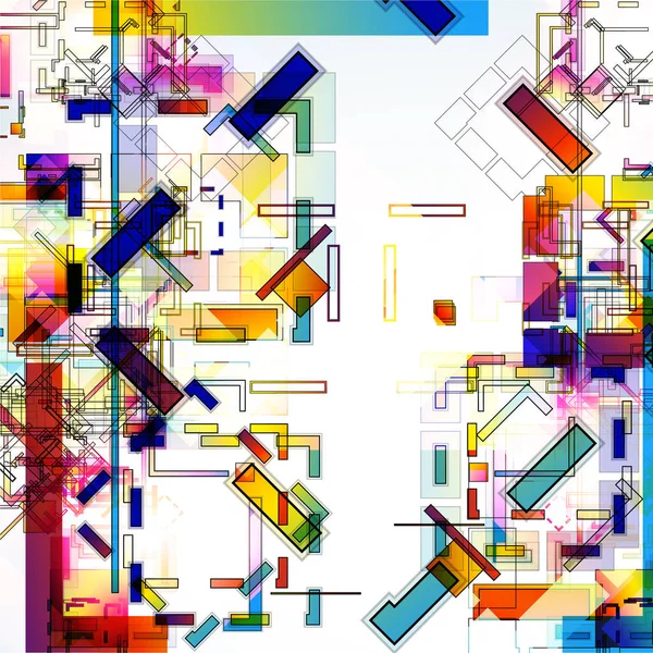 Абстрактний Геометричний Фон Різнокольоровими Квадратами — стоковий вектор