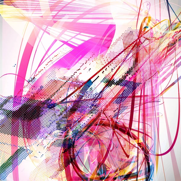 Fond Abstrait Avec Des Lignes Colorées — Image vectorielle