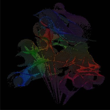 Renkli noktalar ve çizgilerle soyut arkaplan