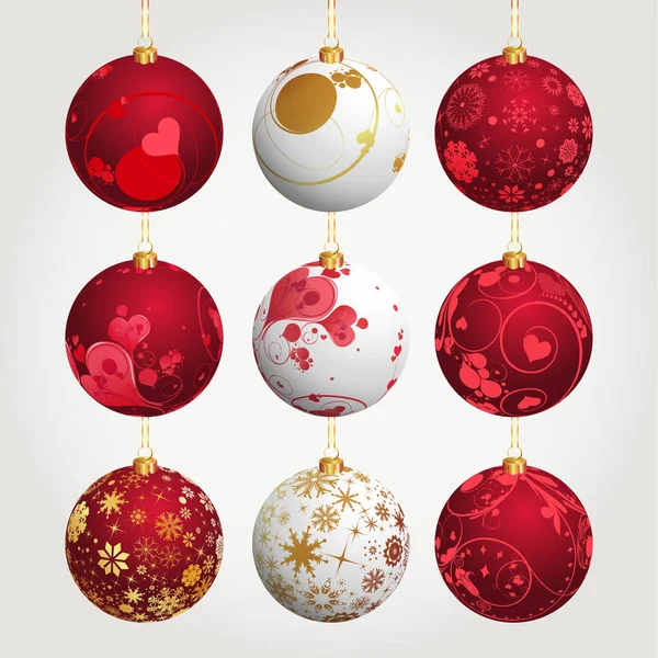 Kerstballen Vector Illustratie — Stockvector