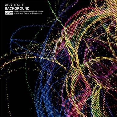 Parlak noktalı ve daireli soyut arkaplan