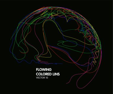 Vektör akışı renkli teknoloji hatları arkaplanı