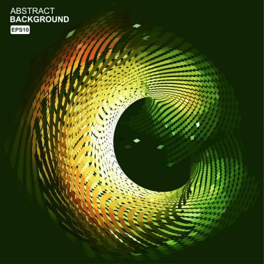 Siyah arkaplan üzerinde akan renkli çizgiler, vektör illüstrasyon tasarımı