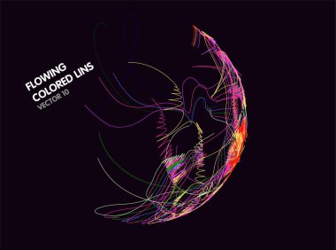 Vektör akışı renkli teknoloji hatları arkaplanı