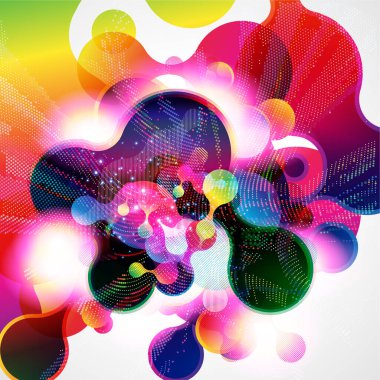 Renkli dairelere sahip soyut arkaplan