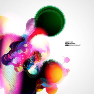 Dairesel ve kabarcıklı soyut geometrik arkaplan. vektör illüstrasyonu.