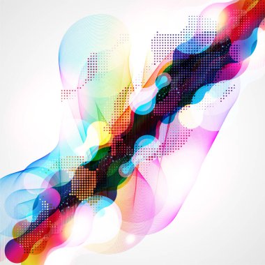 Parlak çizgiler ve noktalarla soyut arkaplan