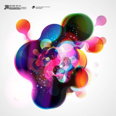 Çember ve noktalı soyut arkaplan