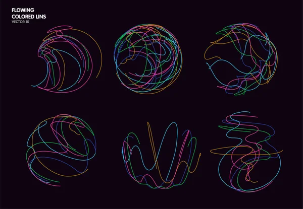 Vektör akışı renkli teknoloji hatları arkaplanı