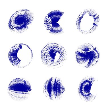 grunge fırça darbeleri, vektör çizim seti