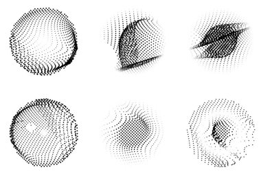 Yarım tonlu daireler çiziyor. vektör illüstrasyonu.