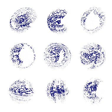 Bir dizi suluboya fırça darbesi. grunge vektör illüstrasyonu.