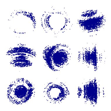 Bir dizi grunge boya lekesi. vektör illüstrasyonu