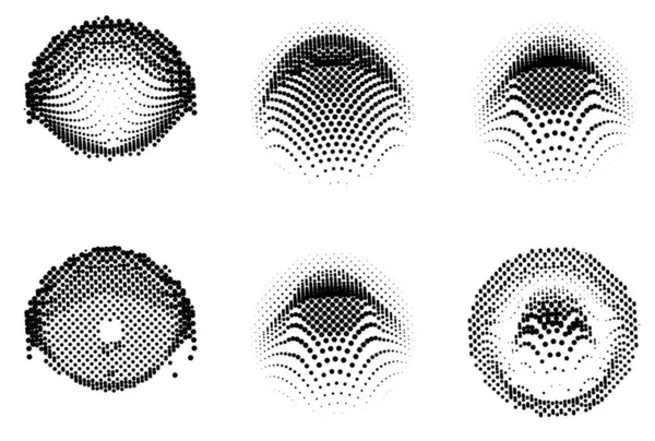 Jeu Cercles Demi Tons Illustration Vectorielle — Image vectorielle