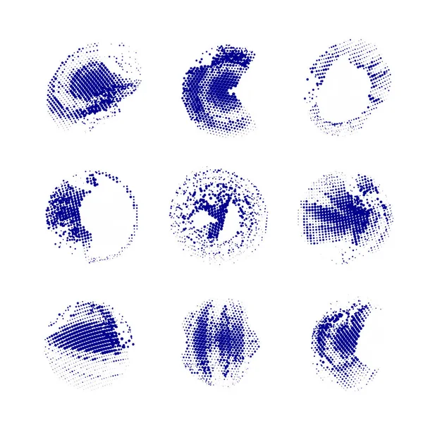 Set Grunge Brush Strokes Spots Scratches Cracks Vector Illustration — ストックベクタ