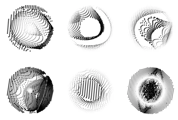 Yarım ton noktalar ayarlandı. vektör illüstrasyonu.