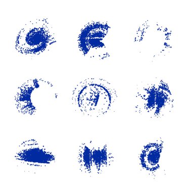 Fırça darbeleri, lekeler, lekeler, lekeler, boyalar. vektör illüstrasyonu