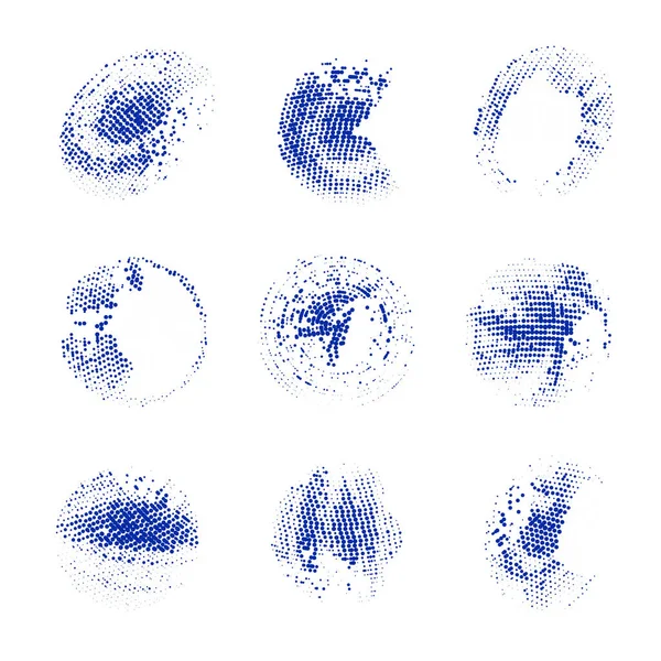 Bir dizi grunge fırça darbeleri, lekeler, lekeler ve lekeler. vektör illüstrasyonu