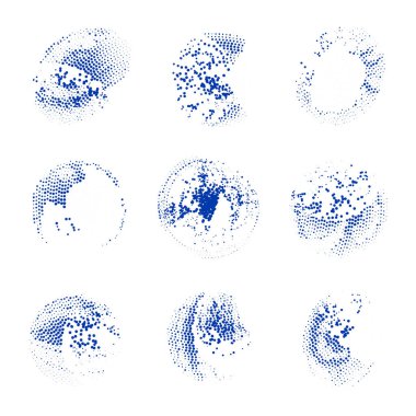 Bir dizi grunge fırça darbeleri, lekeler, boya, lekeler, elementler. vektör illüstrasyonu