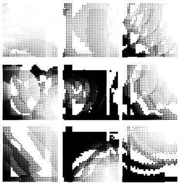 Farklı elementlere sahip yarım ton grunge arkaplanı