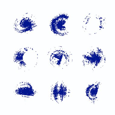 Mavi grunge fırça darbelerinin vektör çizimi